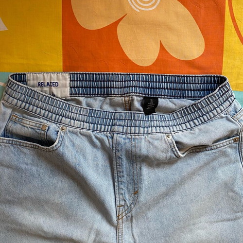 H&M Jeans with Elastic and Drawstring used, Size M, Blue