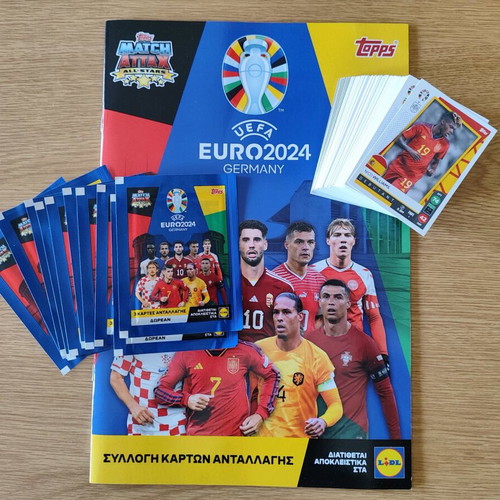Euro 2024 Topps/Lidl album with cards and packets like new