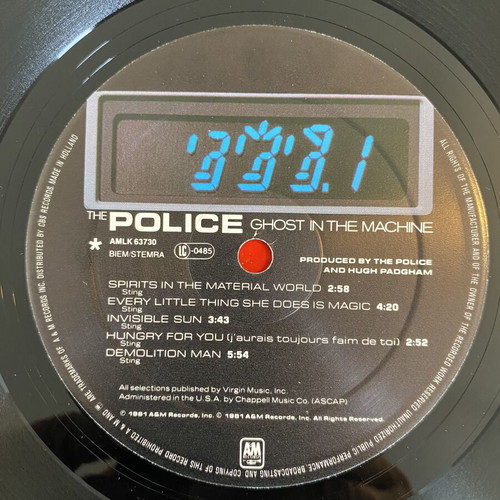 The Police Ghost In The Machine LP like new, rock
