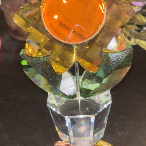 Swarovski Vintage Sunflower Crystal Figurine like new, large size 21 cm