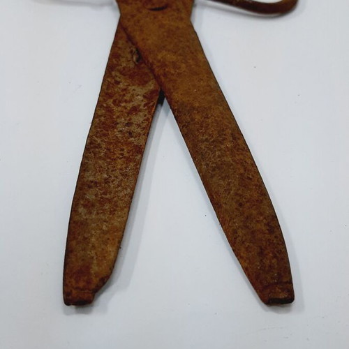 Hand Forged Antique Iron Scissors used, industrial rustic style, 23 cm
