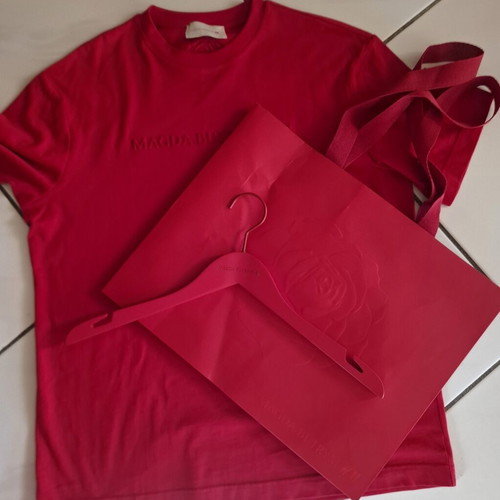 Magda Butrym for HM T-shirt like new, red, one size