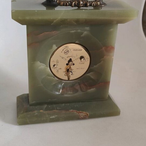 Vintage table clock made of onyx like new