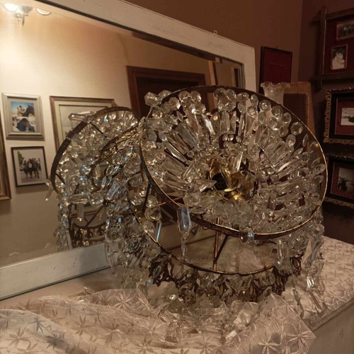 Crystal chandelier with 9 lamps like new