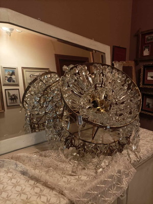 Crystal chandelier with 9 lamps like new