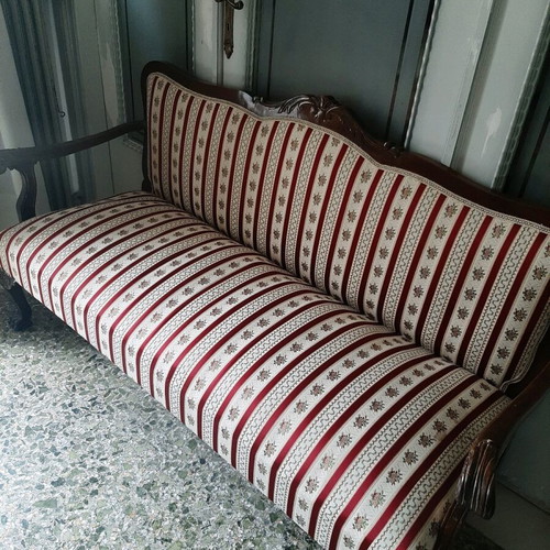 Classic handmade walnut sofa like new