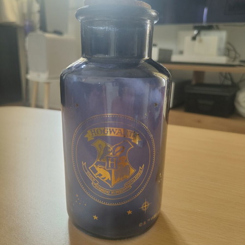 Harry Potter LED Light Up Glass Jar Hogwarts Crest like new