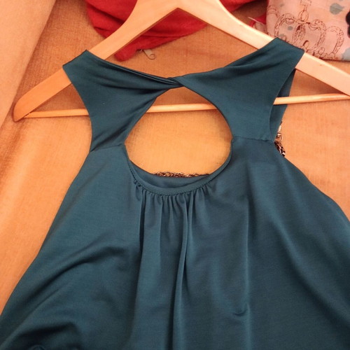 Summer petrol blouse used, impressive and elegant