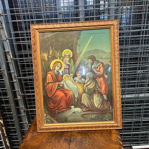 Religious icon used with wear 49x39