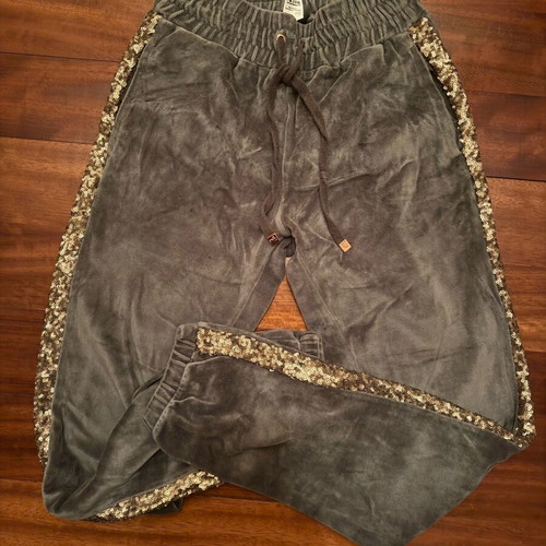 SugarFree velour tracksuit like new, green and gold, XS
