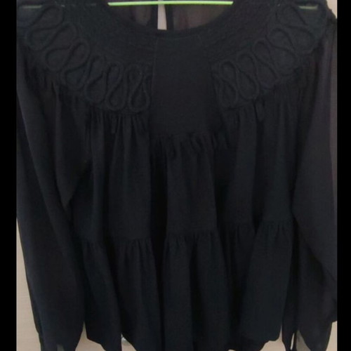 Zara shirt blouse L black like new with transparency