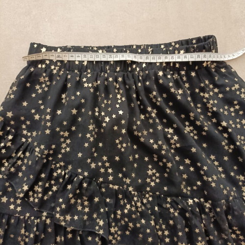 Girls Black And Gold Metallic Star Ruffle Skirt Like New