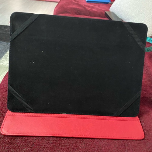 Trust tablet flip cover case used, red leatherette for 10’’ tablet