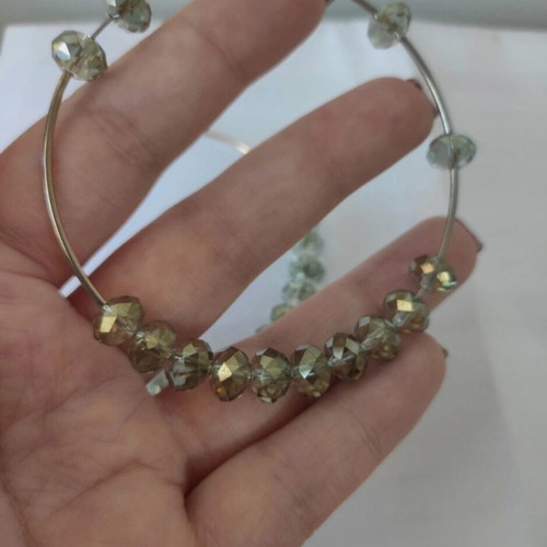 Accessorize Light Gold Hoop Earrings with Beads Like New