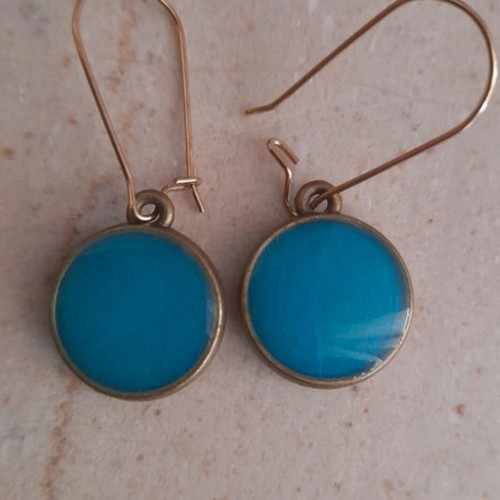 Double-sided earrings new, blue