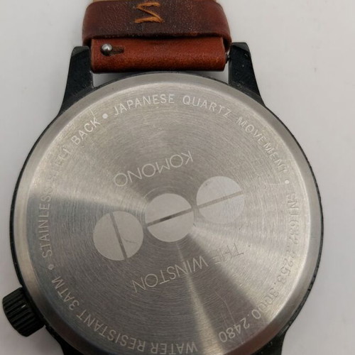 Komono Winston Regal watch used with brown leather strap