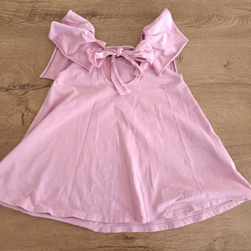 Pink dress with bow on back two in a castle 12-18 months like new