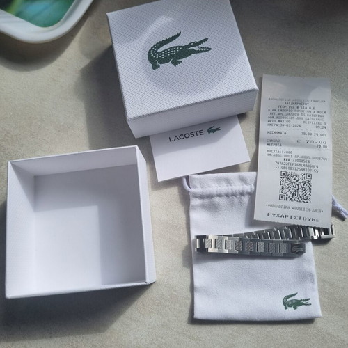Lacoste Metropole Bracelet new, silver stainless steel