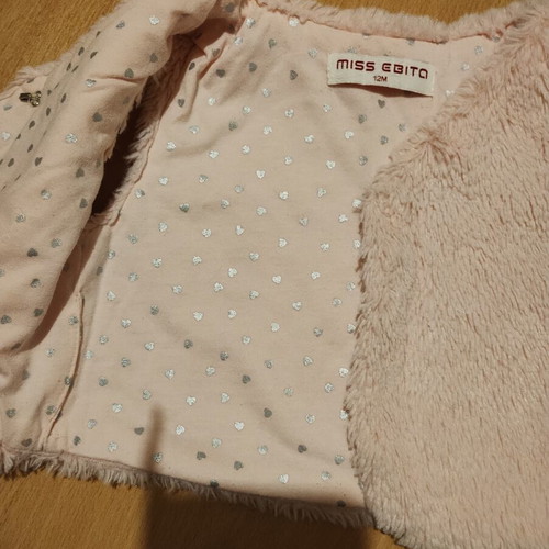 Miss Ebita furry vest pink 12 months like new