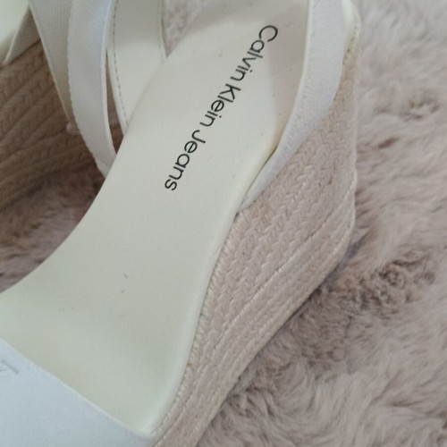Calvin Klein white wedge sandals like new, size 38