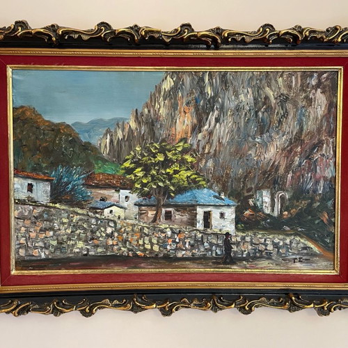 Oil painting on canvas used with frame 100x69 cm