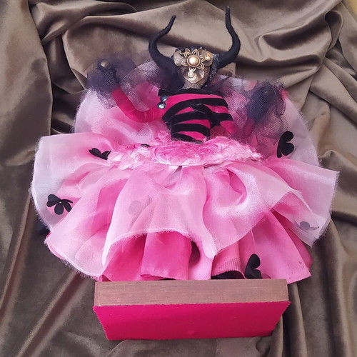 Handmade decorative doll Impala on wooden base new