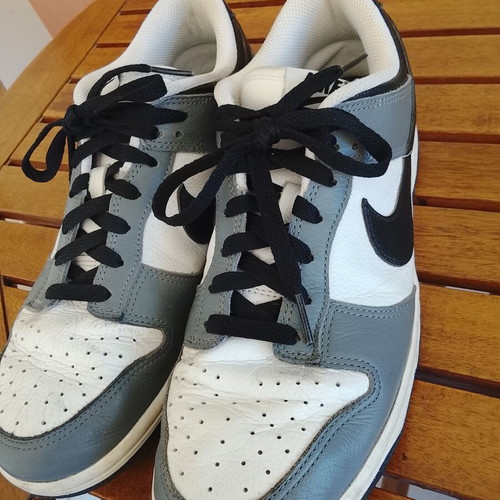 Nike Dunk Low sneakers used, size 43, tricolor white black grey