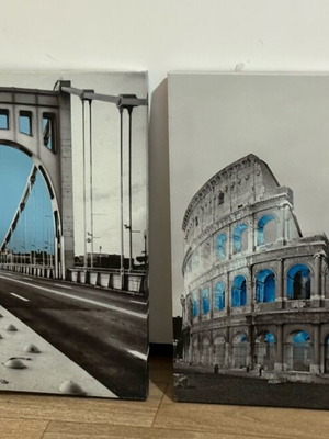 Canvas wall art used with Harbour Bridge and Colosseum 40x40cm