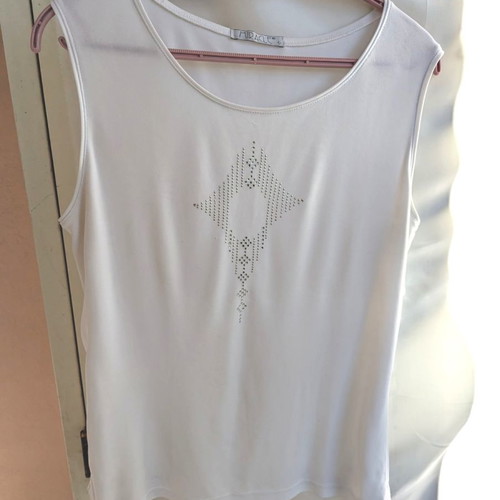Miracle white blouse used with rhinestones size L