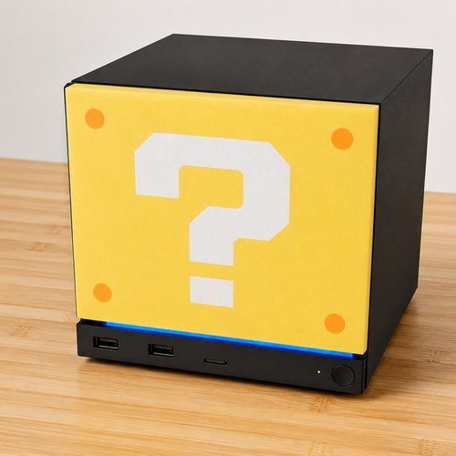 Steam Machine faceplate with Mario question block design