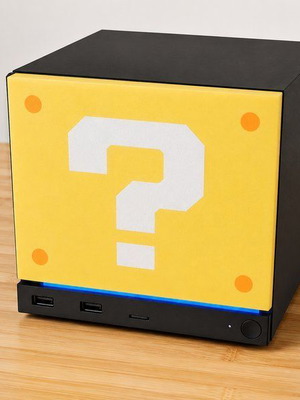 Steam Machine faceplate with Mario question block design