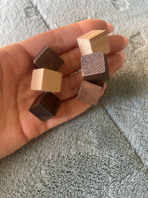 Wooden earrings pair like new, beige and brown