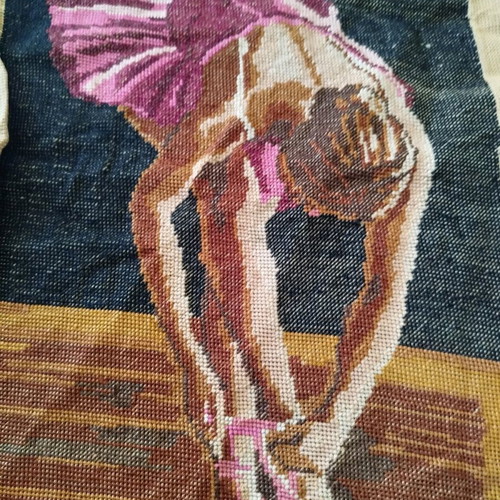 Gobelin tapestry used with handmade ballerina design