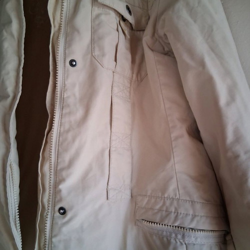 S.Oliver long jacket like new, beige with fur collar and belt