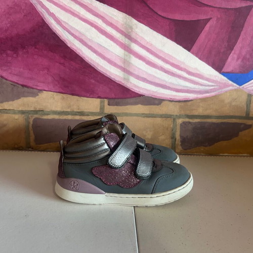 Biomecanics Shadow leather anatomical kids boots size 28 like new, grey and purple