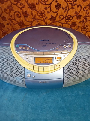 Sony CFD-S35CP φορητό CD ραδιοκασετόφωνο μεταχειρισμένο, μπλέ μεταλλικό