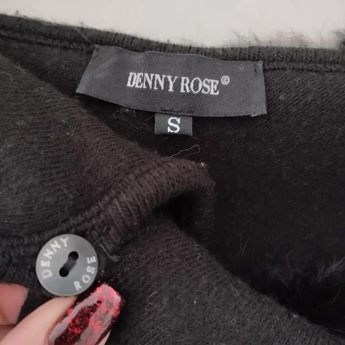 Vintage short-sleeve cropped knit top Denny Rose like new, black and brown, size S