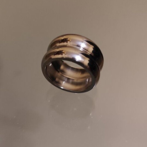 Silver ring new stainless steel size 9 with linked bands design