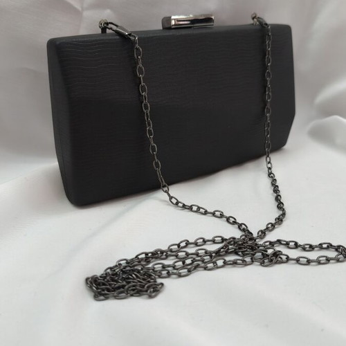 Shoulder bag new, black with chain strap, plastic material