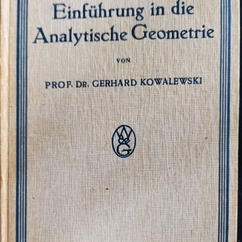 Einfuhrung in die Analytische Geometrie used book
