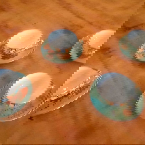 Πορσελάνινα φλυτζανάκια του τσαγιού με κινέζικο θέμα καινούργια, σετ 4 τεμαχίων