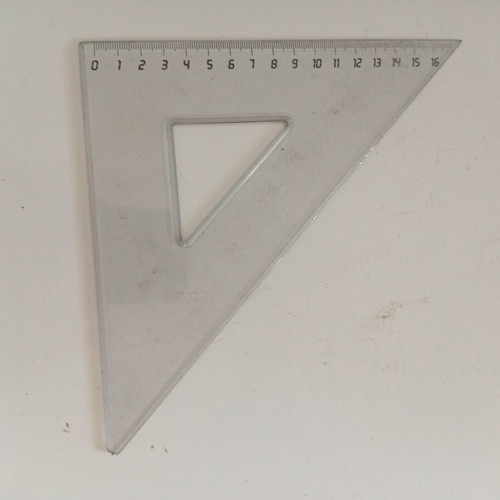 Trigonometry instruments set used, 2 rulers, 9 triangles, 7 protractors