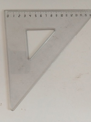 Trigonometry instruments set used, 2 rulers, 9 triangles, 7 protractors