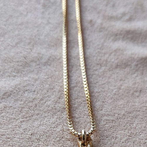 Gold-Plated Steel Necklace with Pearls Like New