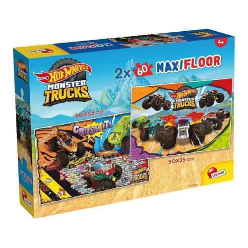 Lisciani Maxi Floor Hot Wheels Monster Trucks 2D Puzzle 2 x 60 pieces new