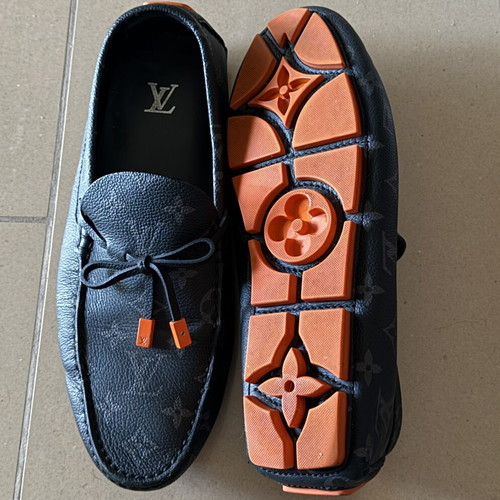 Louis Vuitton Monogram Eclipse Leather Loafers like new, size 42