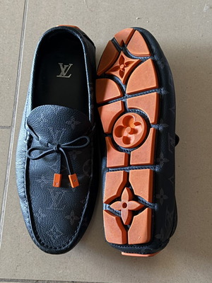 Louis Vuitton Monogram Eclipse Leather Loafers like new, size 42