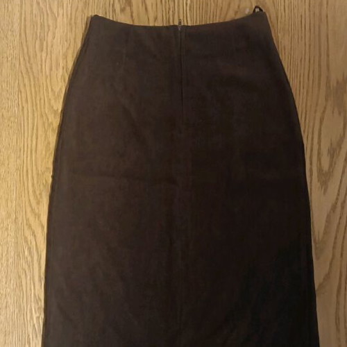 Midi skirt brown faux suede new, size S