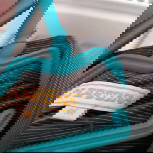 Πουκάμισο La Martina γκρι με ρίγα και κέντημα σε άριστη κατάσταση