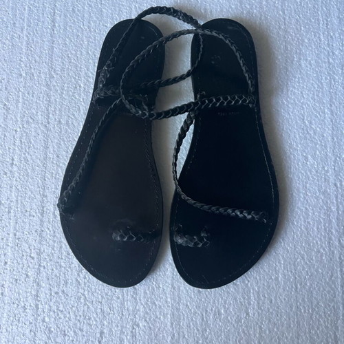 Mykonian leather sandals like new, size 40, black